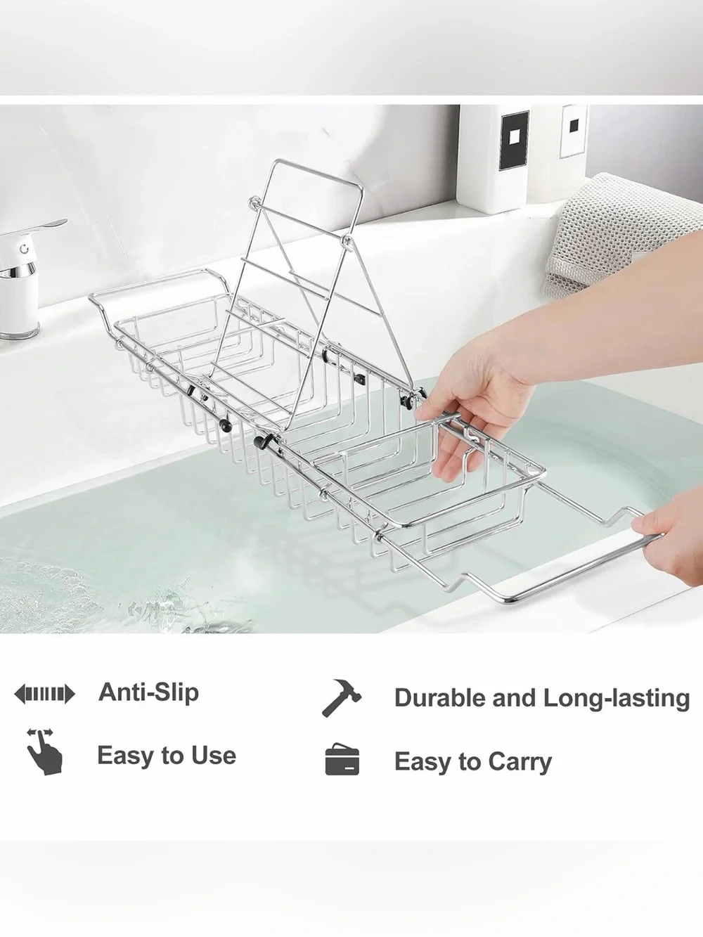 NIB STAINLESS STEEL SHOWER CADDY